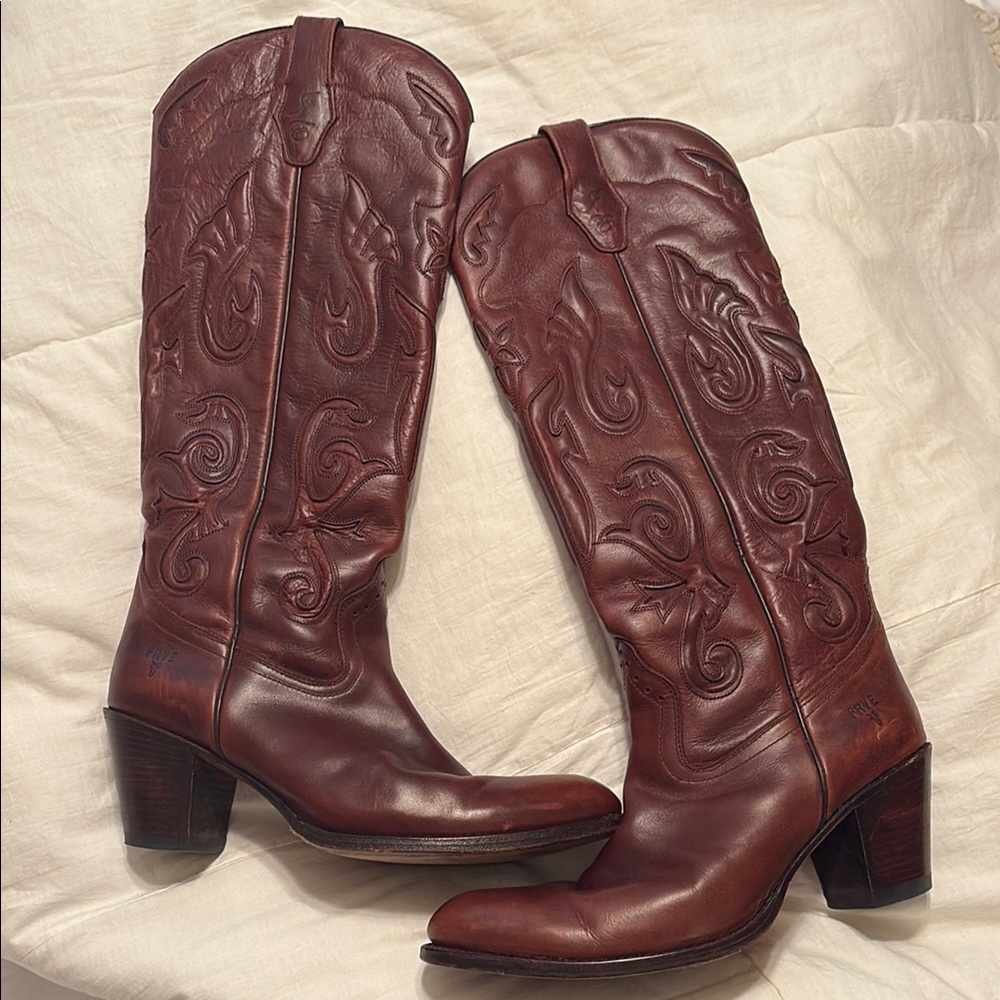 Frye Brown Heeled Boots